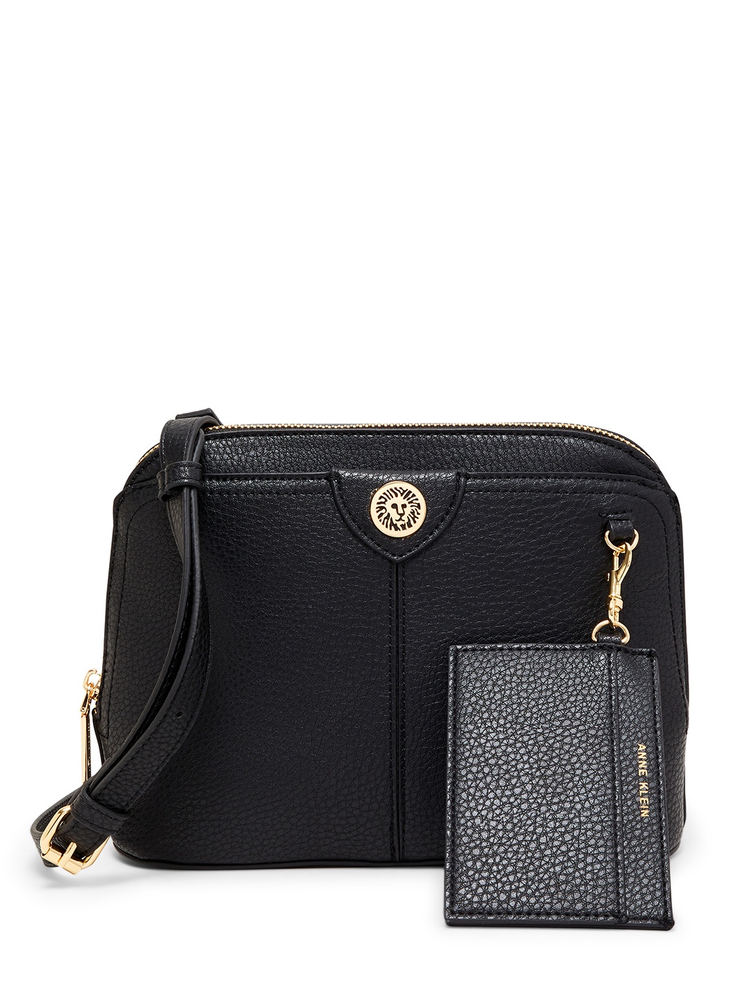 

ANNE KLEIN Structured Sling Bag with Card Holder, Black