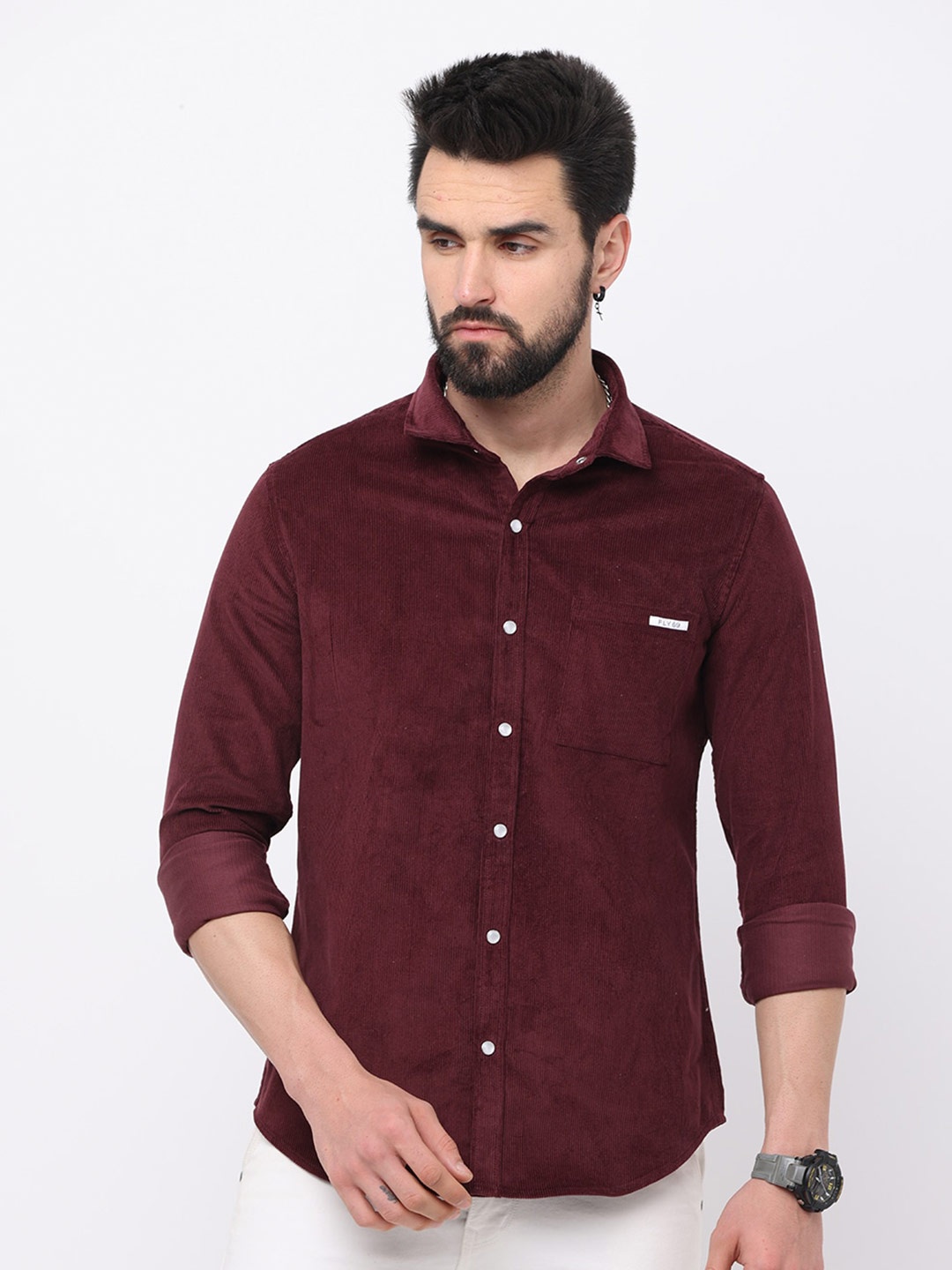 

FLY 69 Premium Slim Fit Casual Shirt, Maroon
