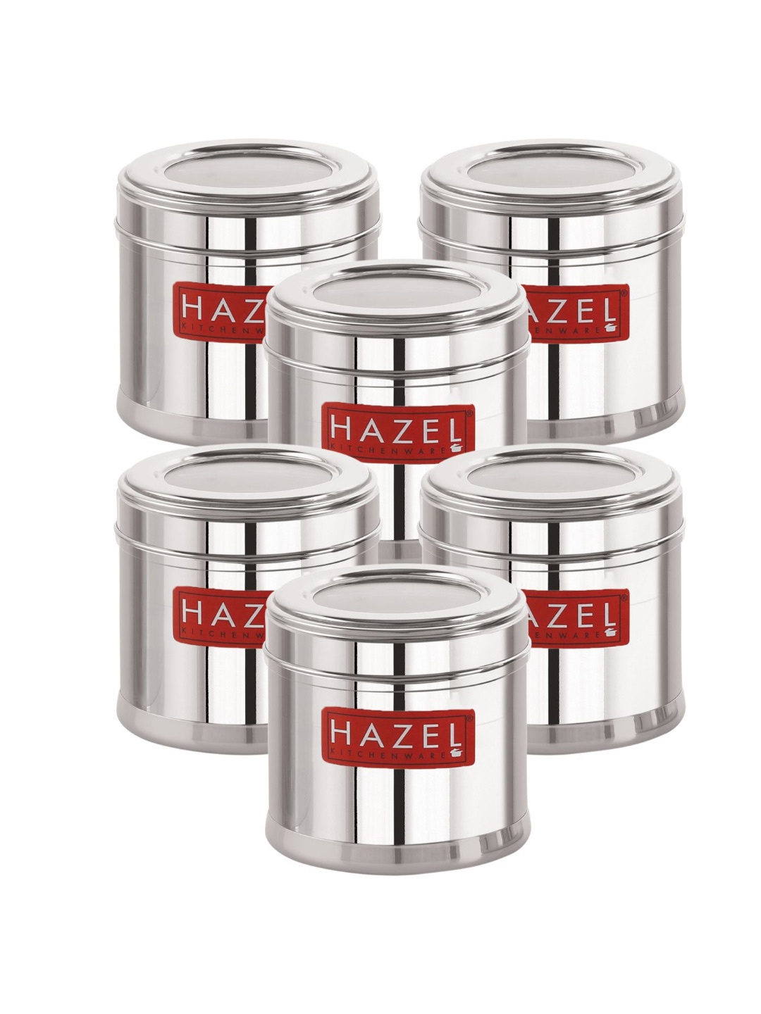

HAZEL 6-Pcs Stainless Steel Food Containers, Silver