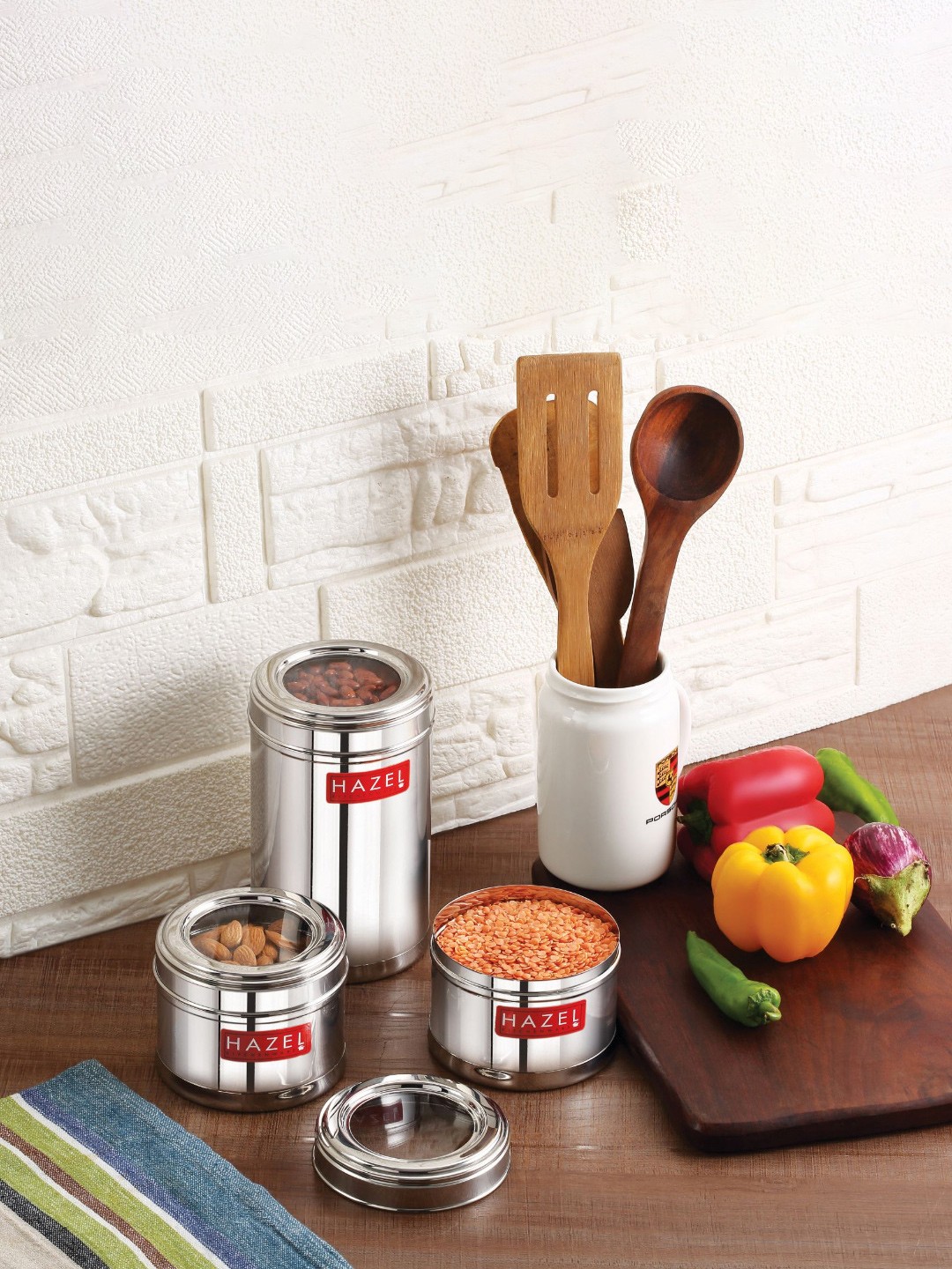 

HAZEL 3-Pcs Stainless Steel Food Containers, Silver