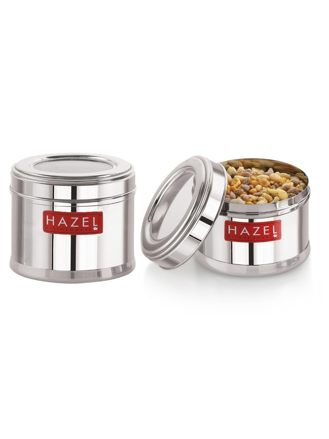 

HAZEL 2-Pcs Stainless Steel Air-Tight Food Container-500 ML Each, Silver
