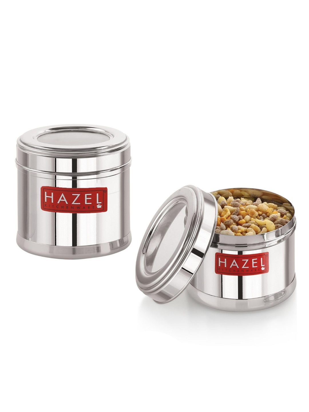 

HAZEL 2-Pcs Stainless Steel Food Containers, Silver