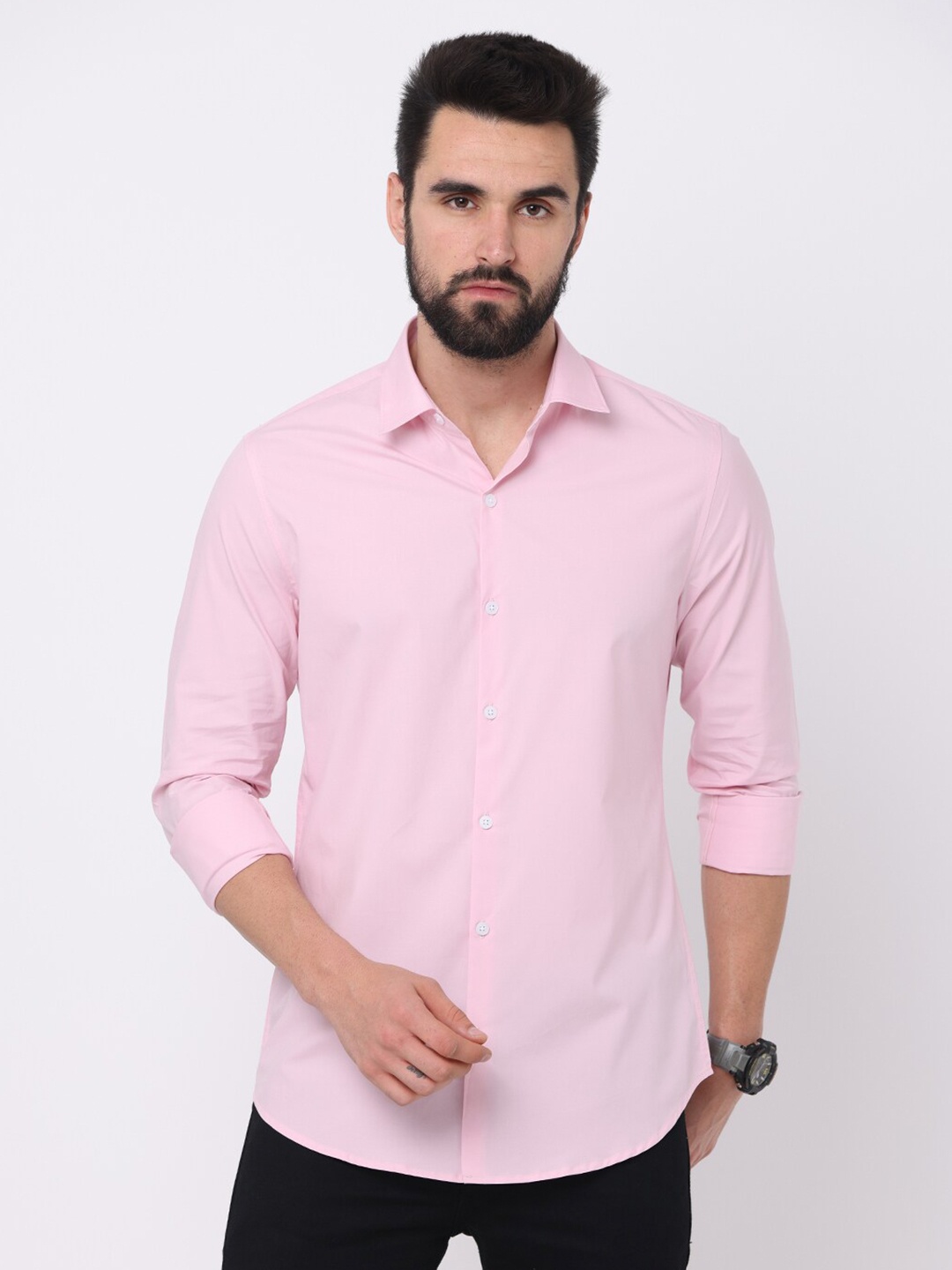

FLY 69 Premium Slim Fit Cotton Casual Shirt, Pink