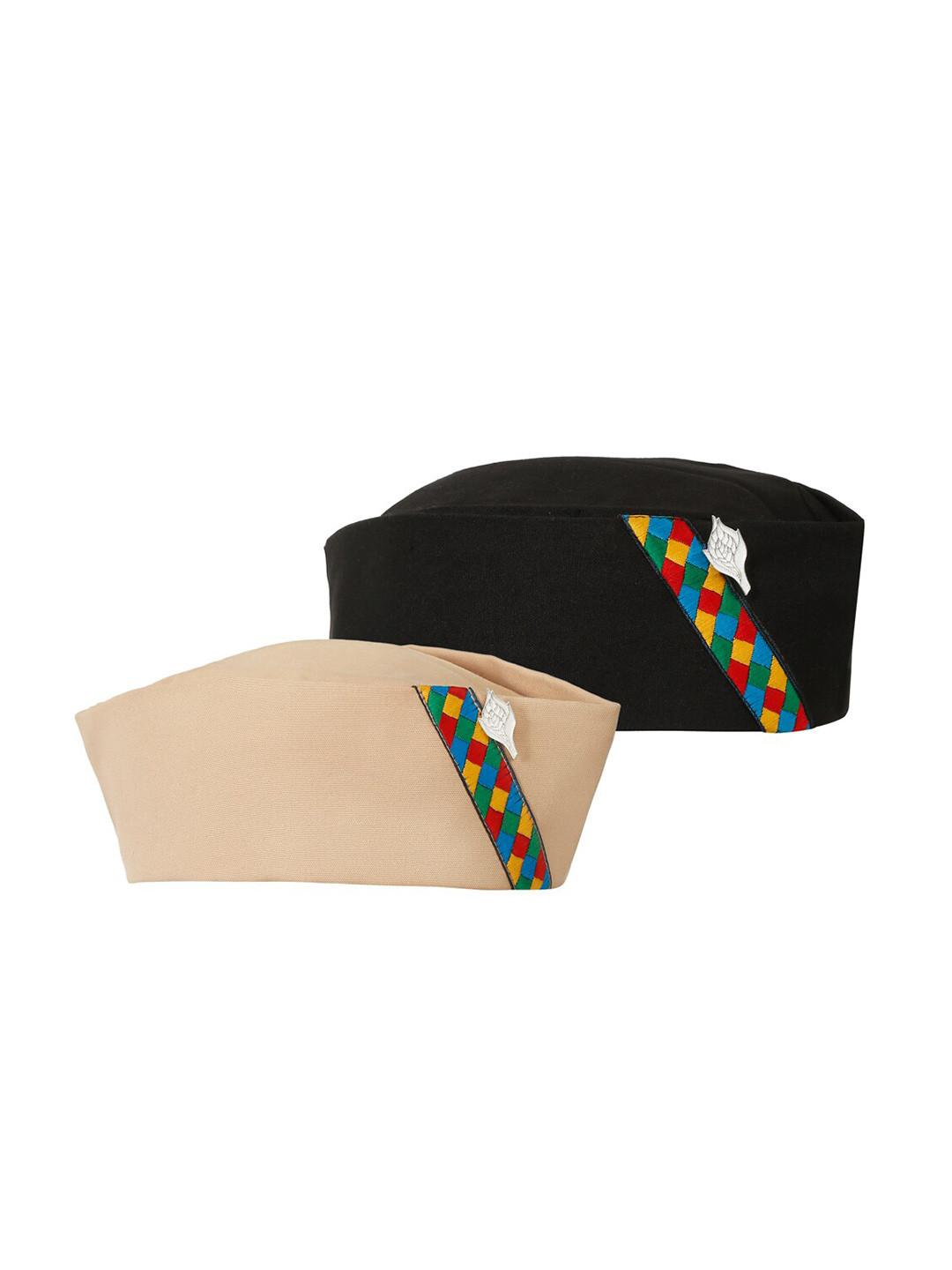

The Mini NEEDLE Men Pack of 2 Pahadi Caps, Beige