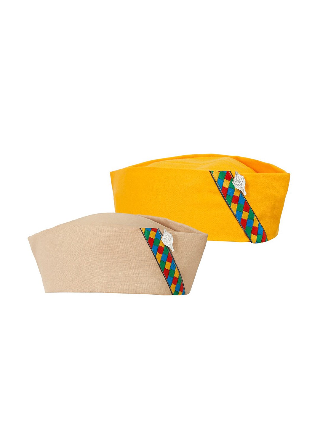 

The Mini NEEDLE Men Pack of 2 Cotton Pahadi Caps, Beige