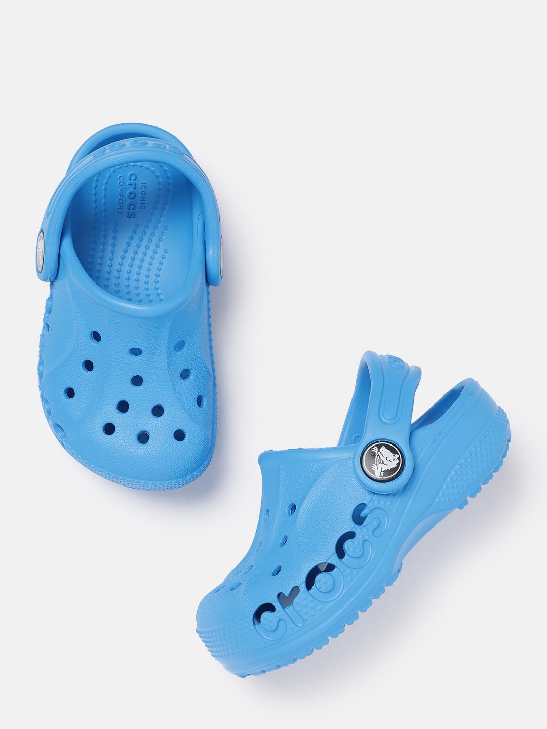 

Crocs Kids Solid Croslite Clogs with Backstrap, Blue