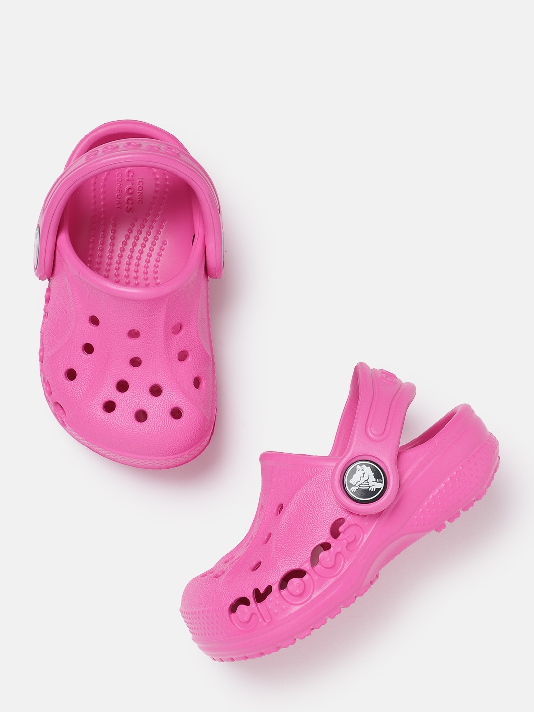 

Crocs Kids Solid Clogs with Backstrap, Pink