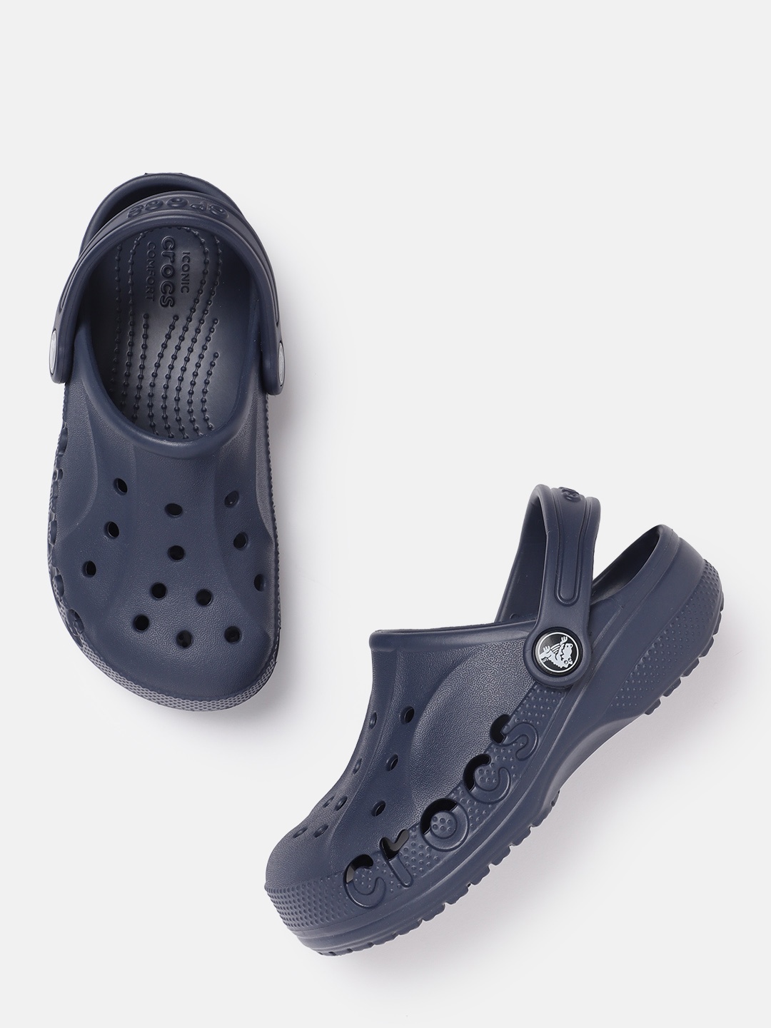 

Crocs Kids Solid Clogs with Backstrap, Navy blue