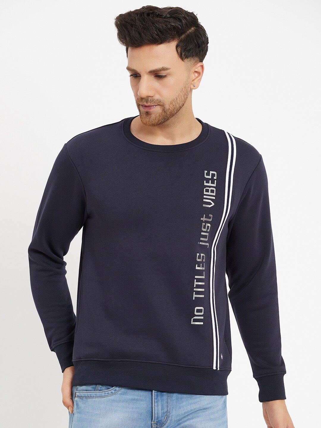 

Duke Typography Printed Fleece Sweatshirts, Navy blue
