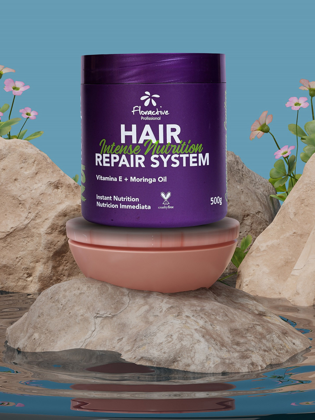 

Floractive Professional Intense Nutrition Hair Repair System Ritual Treatment Mask - 500g, Pink