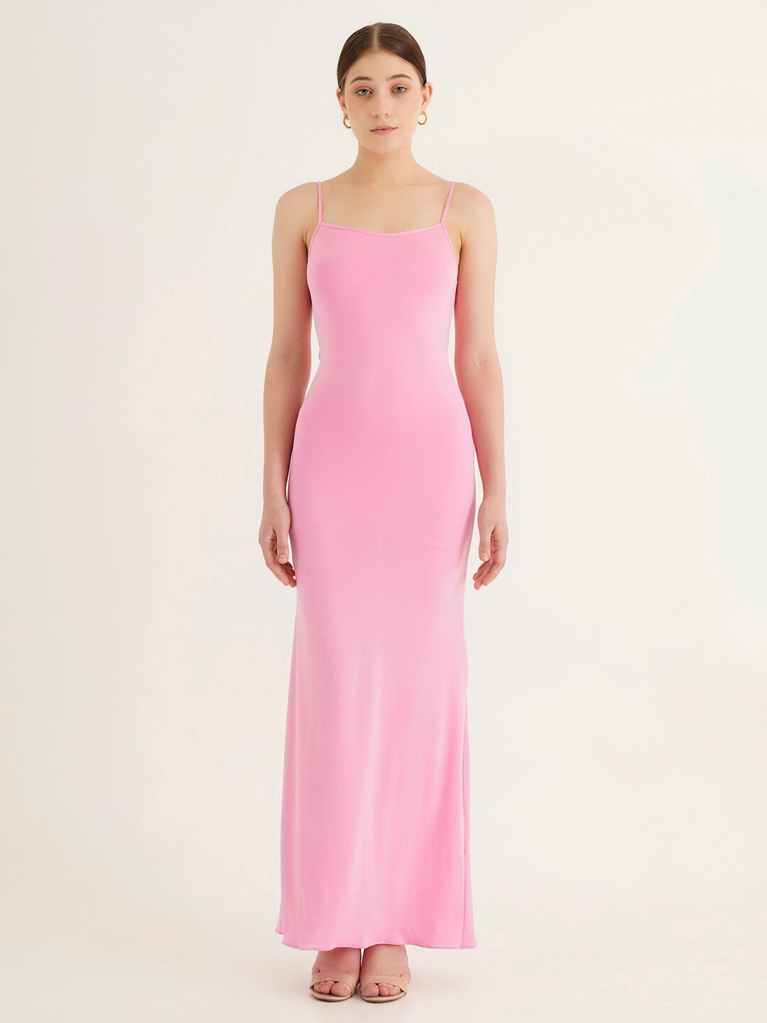 

Ipso Facto Shoulder Strap Bodycon Maxi Dress, Pink