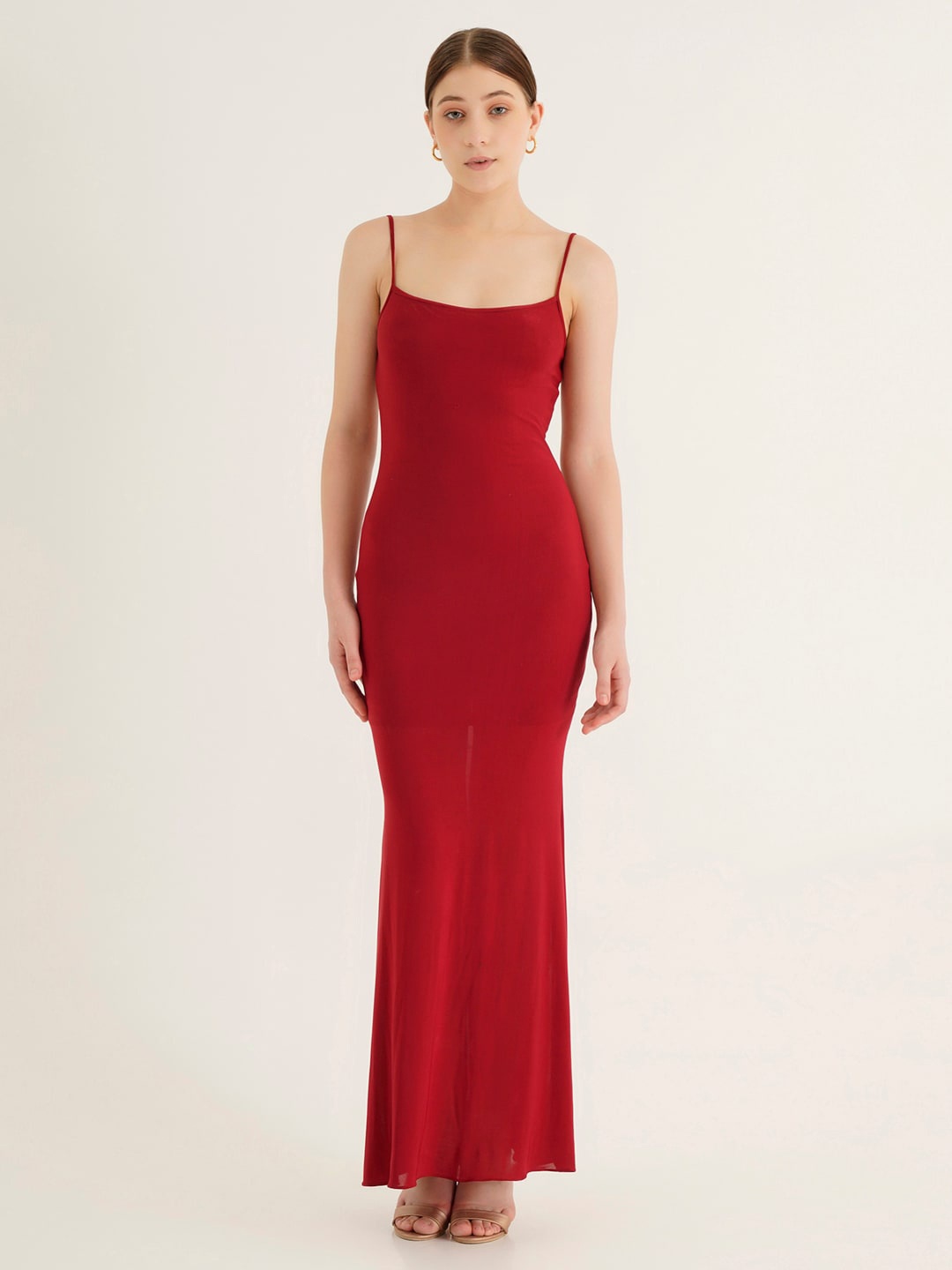 

Ipso Facto Shoulder Straps Sheath Dress, Red