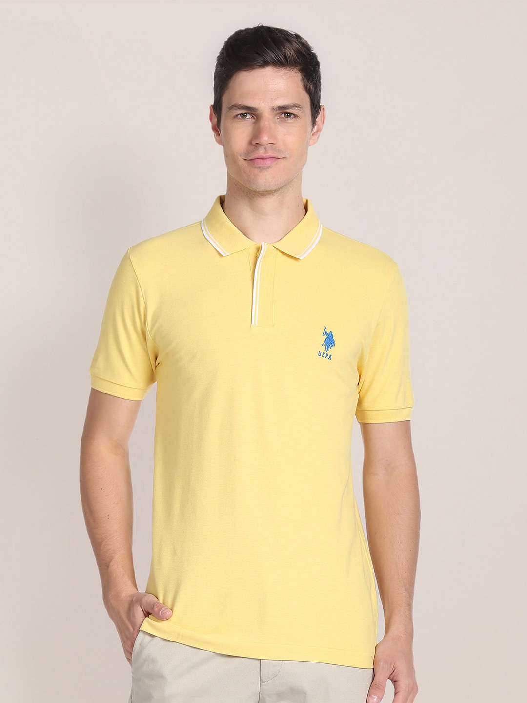 

U.S. Polo Assn. Polo Collar Slim Fit Casual T-shirt, Yellow