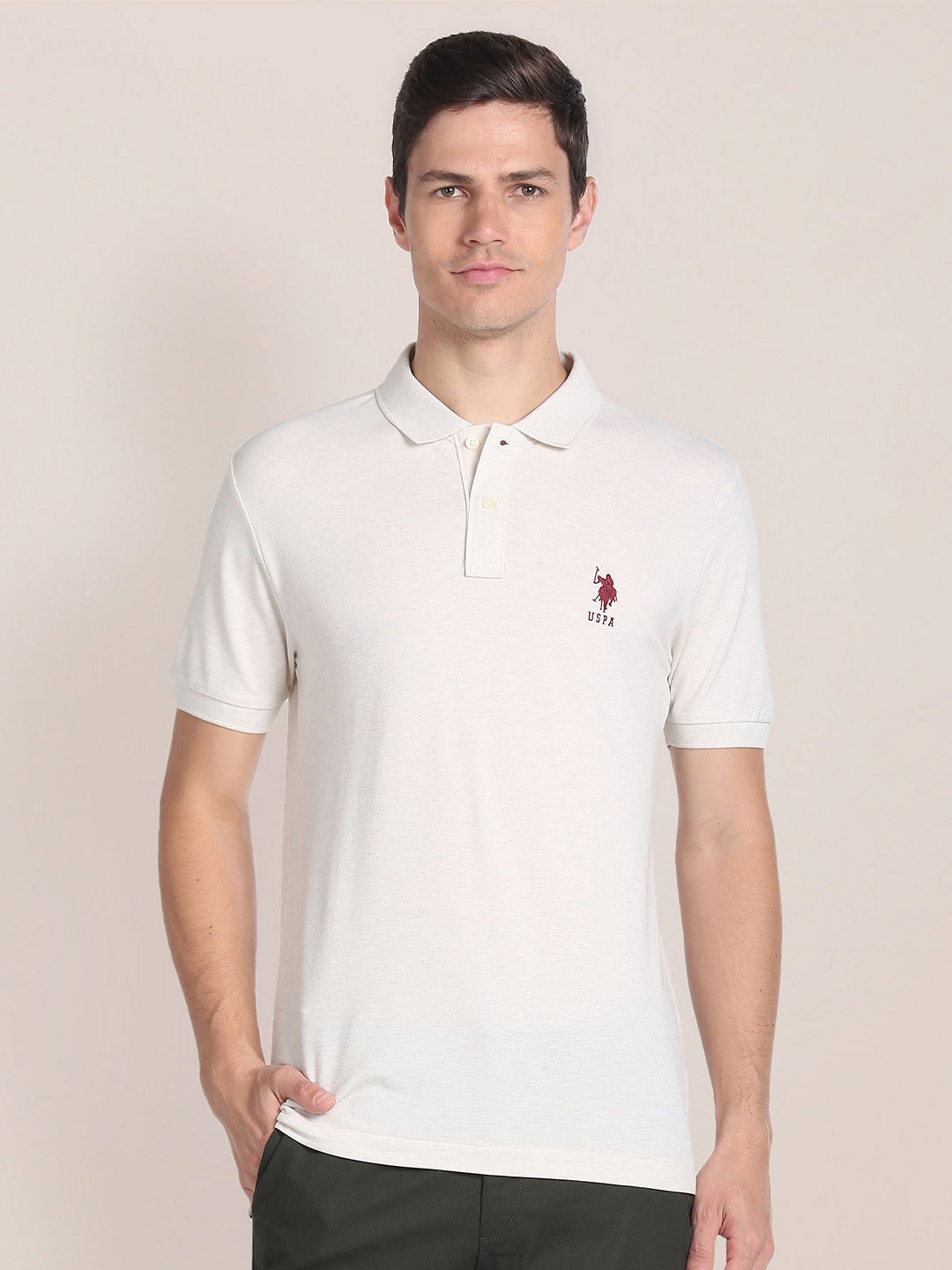 

U.S. Polo Assn. Polo Collar Slim Fit Casual T-shirt, White