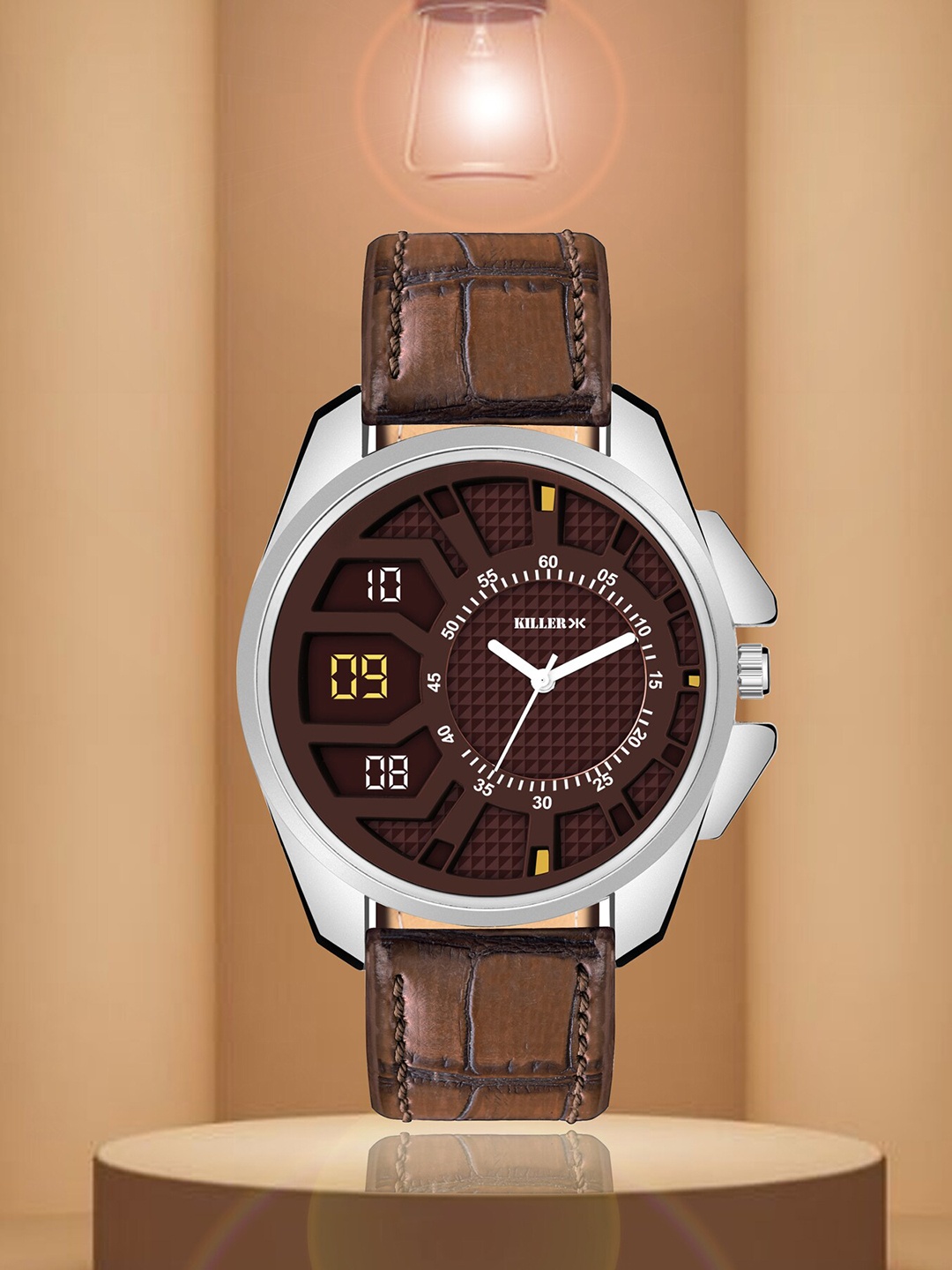 

Killer Men Textured Dial & Straps Analogue Watch KL-9407-BROWN