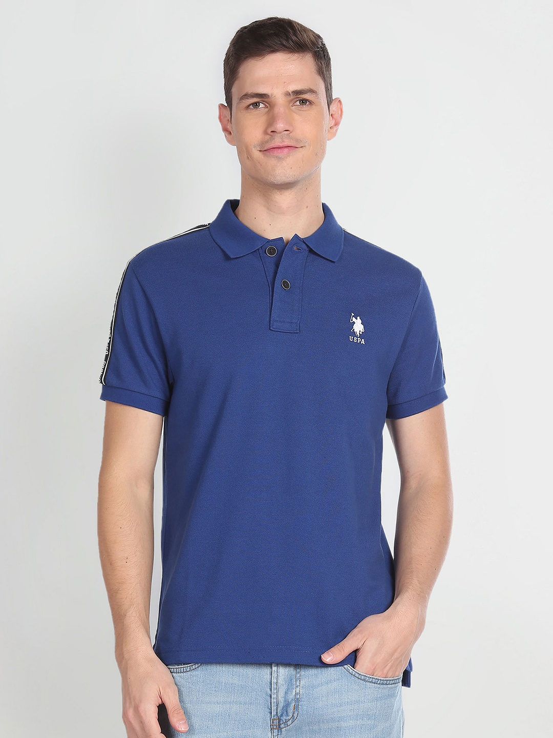 

U.S. Polo Assn. Denim Co. Polo Collar Pure Cotton Slim Fit T-shirt, Blue