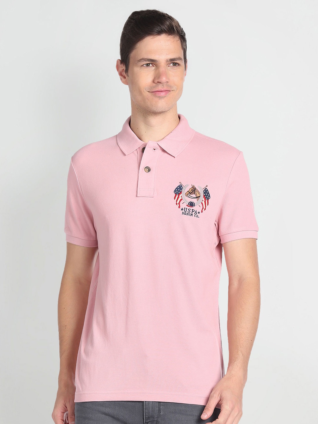 

U.S. Polo Assn. Denim Co. Polo Collar Slim Fit T-shirt, Pink