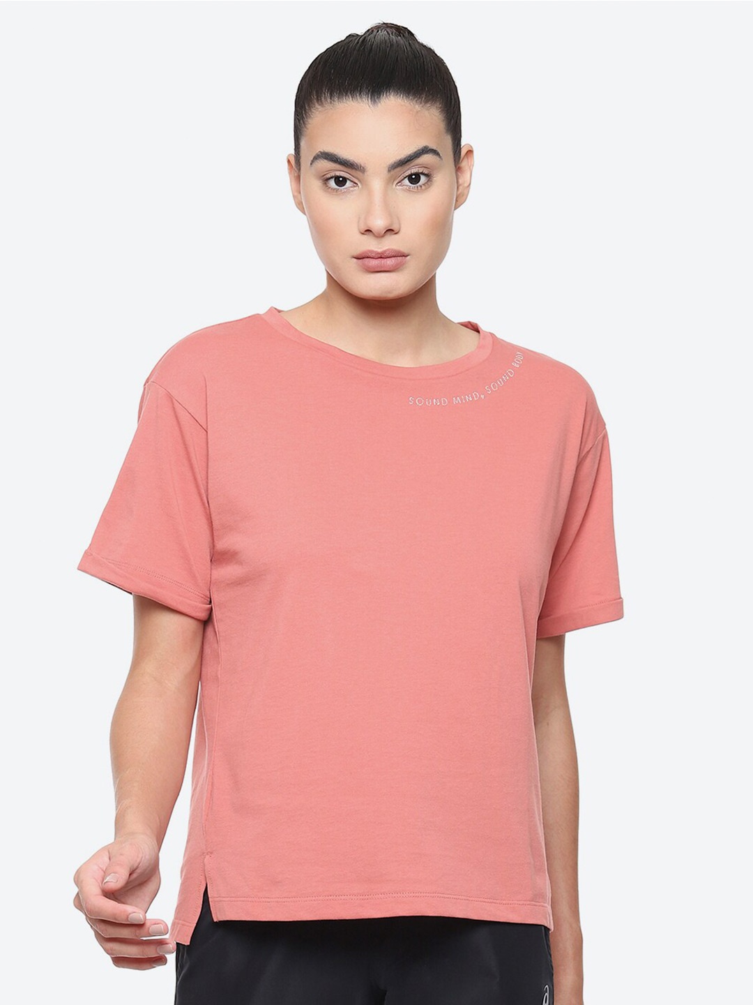 

ASICS Cotton Relaxed-Fit T-Shirt, Pink