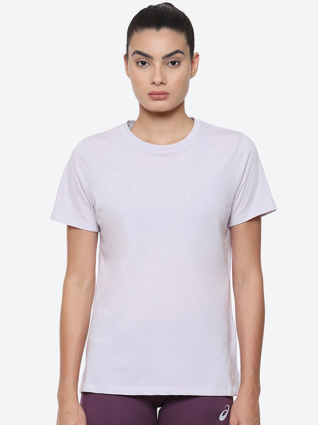

ASICS Cotton Round Neck T-Shirt, Purple