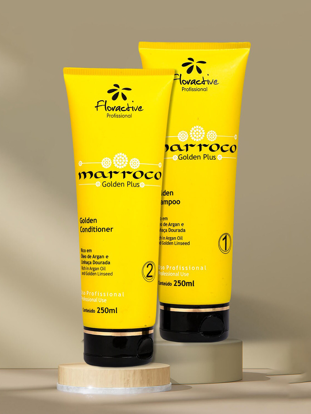 

Floractive Marocco Golden Plus Shampoo & Conditioner Combo Pack 250ml Each, Black