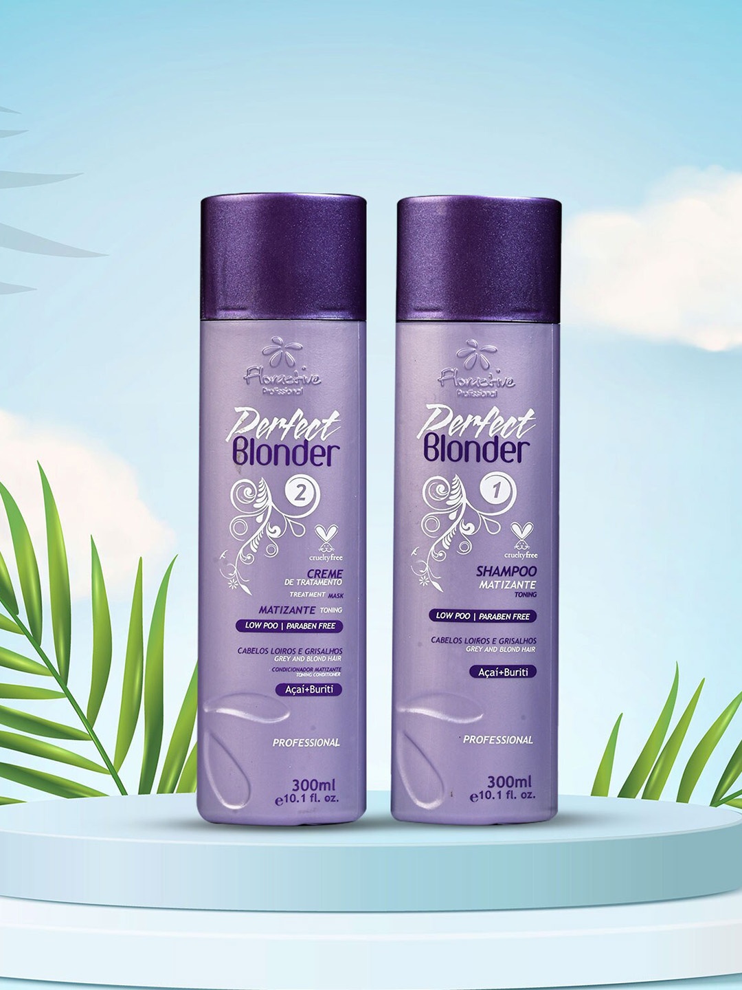 

Floractive Perfect Blonder 2-Pcs Shampoo & Mascara 300 ml Each, Purple