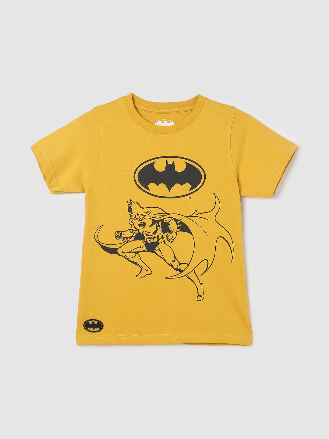 

max Boys Batman Printed Pure Cotton T-shirt, Yellow