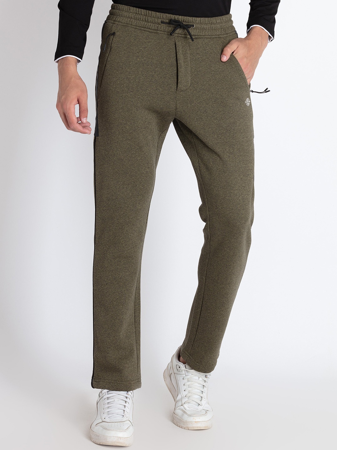 

Status Quo Men Mid-Rise Track Pants, Olive