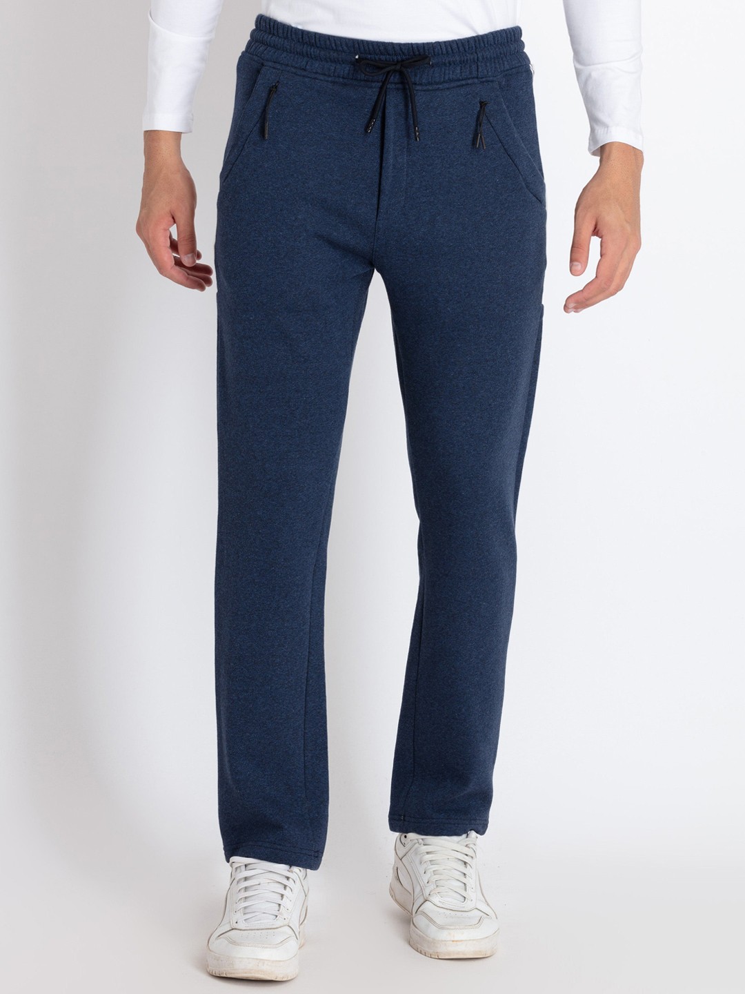 

Status Quo Men Mid-Rise Track Pants, Navy blue