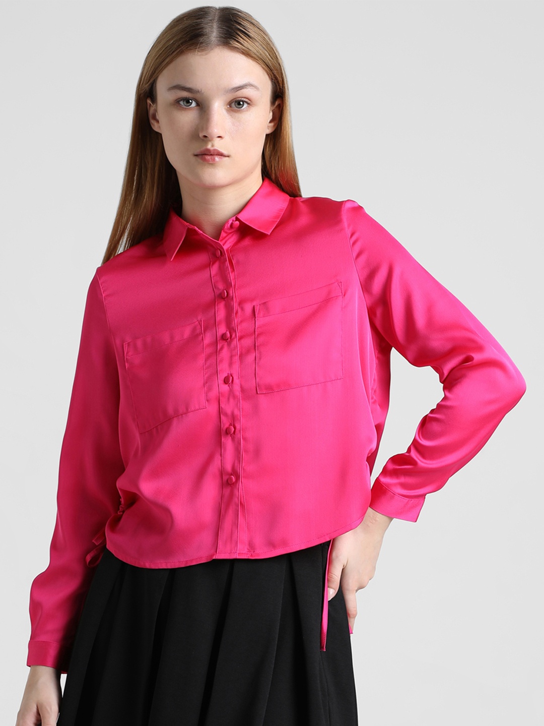 

ONLY Women Opaque Casual Shirt, Pink