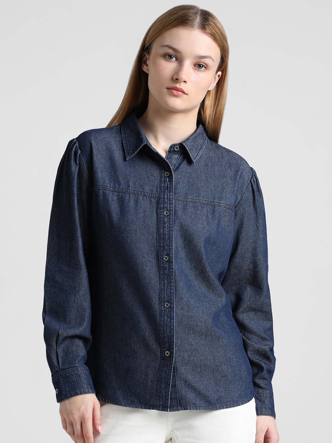 

ONLY Women Opaque Casual Shirt, Blue