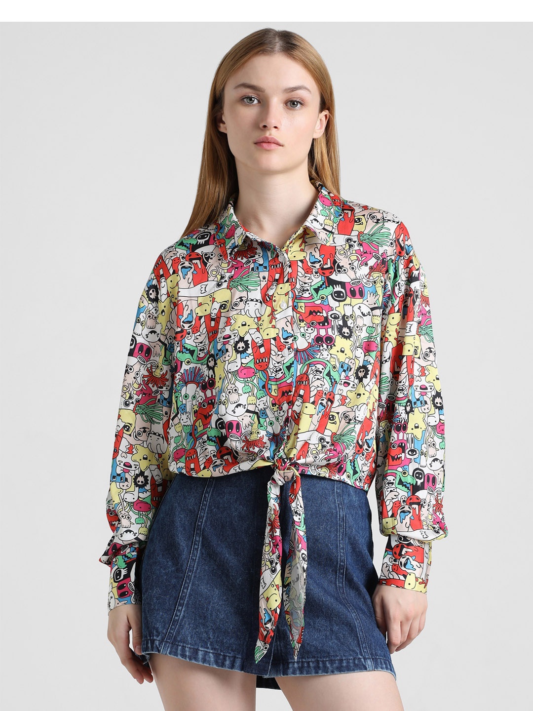 

ONLY Floral Printed Opaque Casual Shirt, White