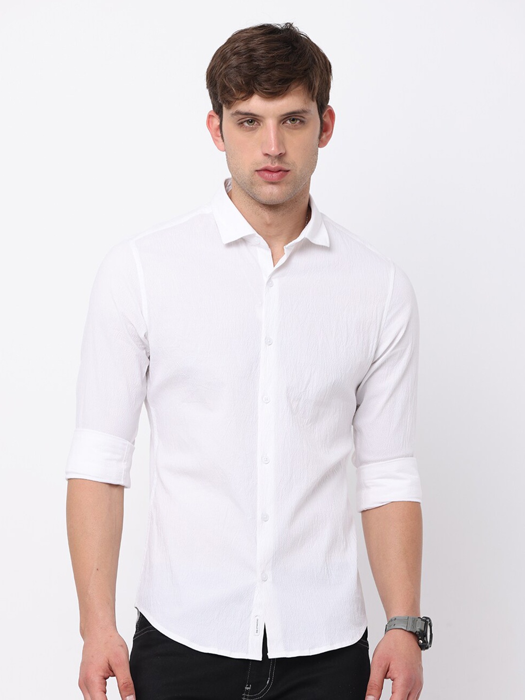 

FLY 69 Premium Slim Fit Opaque Casual Shirt, White