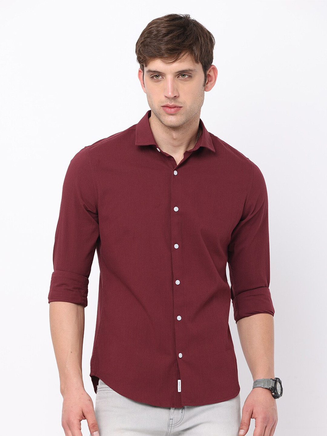 

FLY 69 Premium Slim Fit Pure Cotton Shirt, Maroon