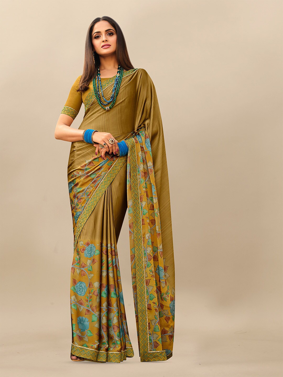 

Atulyam Tex World Floral Printed Saree, Green