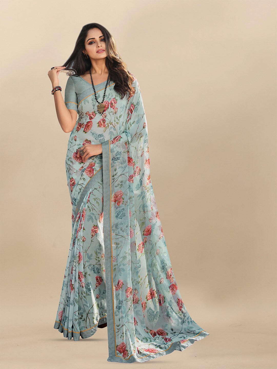 

Atulyam Tex World Floral Printed Saree, Grey
