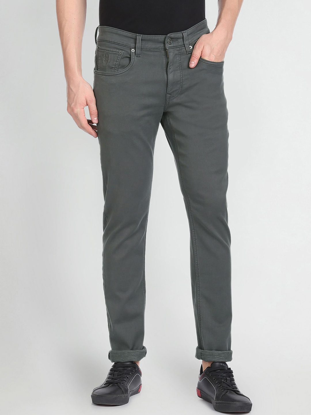

U.S. Polo Assn. Denim Co. Men Tapered Fit Smart Jeans, Grey