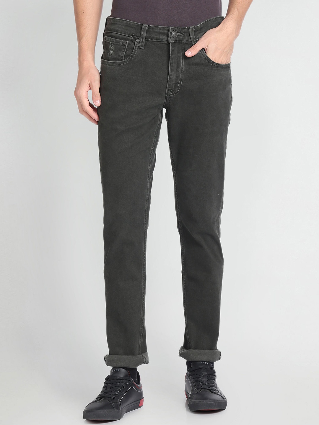 

U.S. Polo Assn. Denim Co. Men Tapered Fit Smart Jeans, Olive