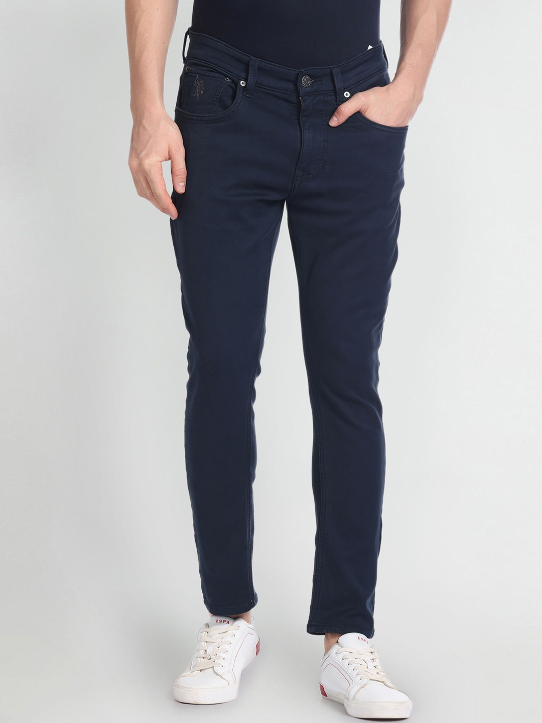 

U.S. Polo Assn. Denim Co. Men Tapered Fit Smart Mid-Rise Jeans, Navy blue