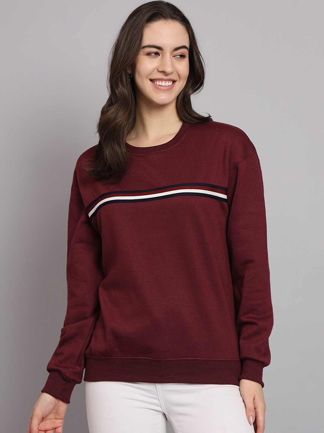 

Obaan Cotton Pullover Sweatshirt, Maroon