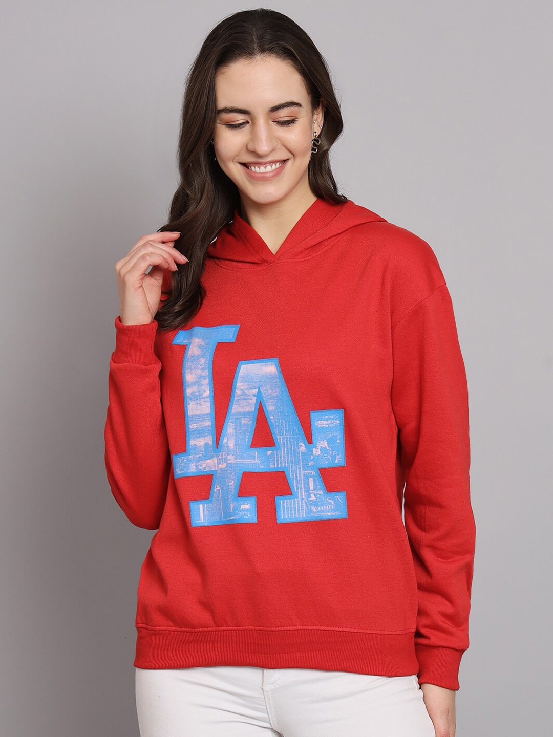 

Obaan Typography Printed Cotton Sweatshirt, Rust