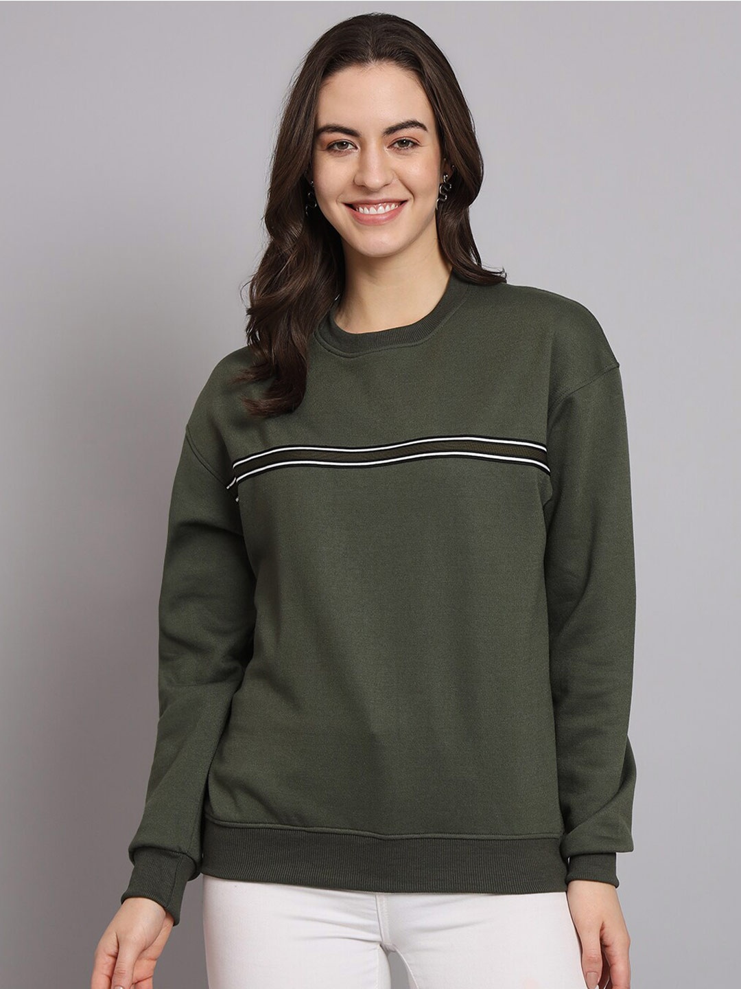 

Obaan Pullover Cotton Sweatshirt, Olive