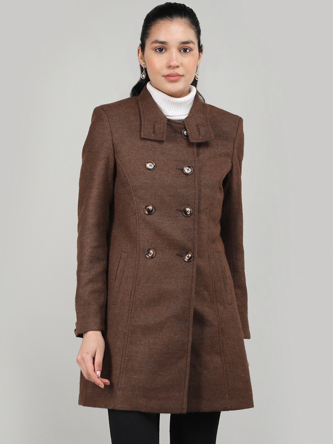 

CHKOKKO Double-breasted Overcoat, Tan