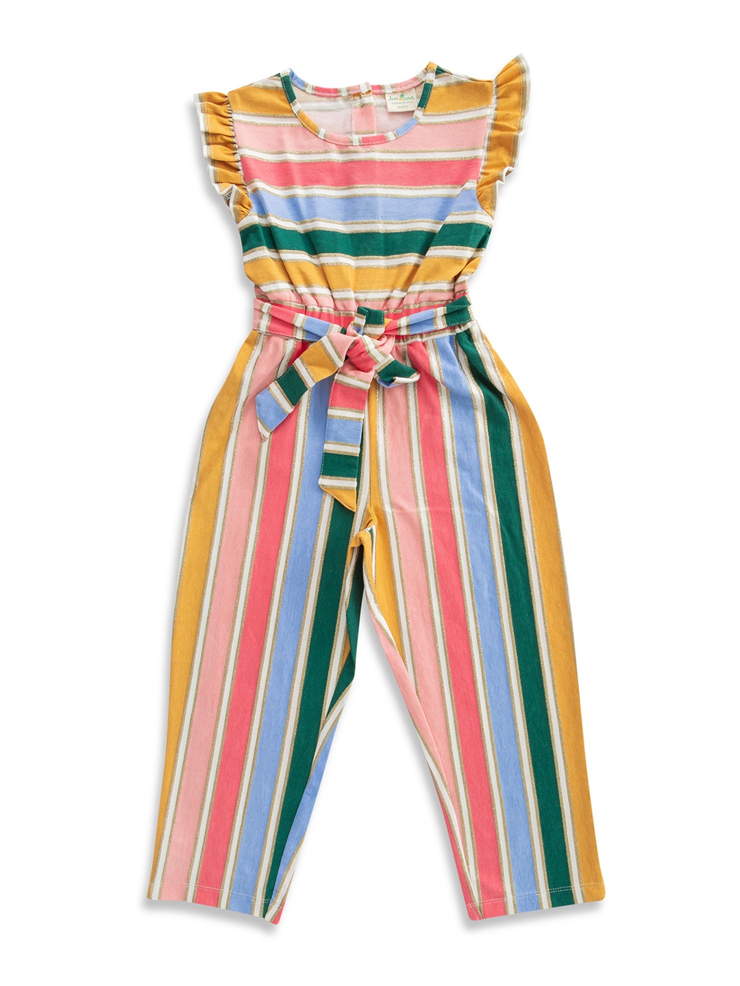 

JusCubs Girls Striped Basic Jumpsuit, Green