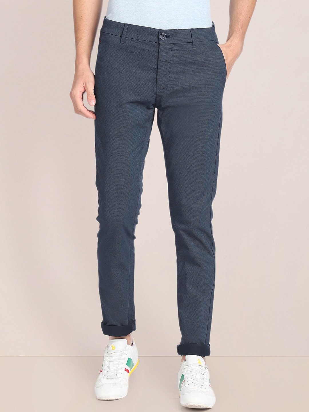 

U.S. Polo Assn. Men Mid-Rise Trousers, Blue