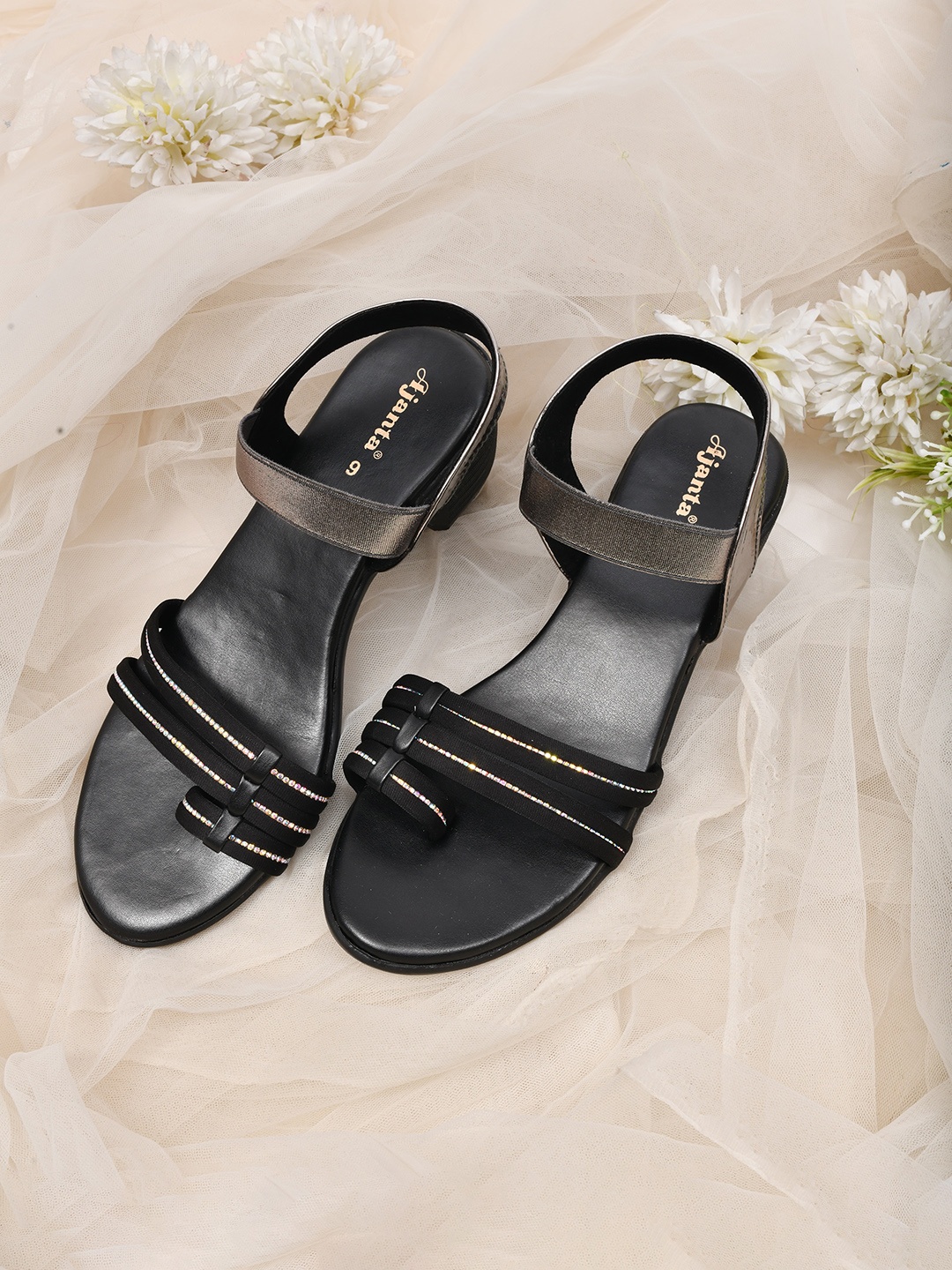 

Ajanta Embellished Block Heels, Black