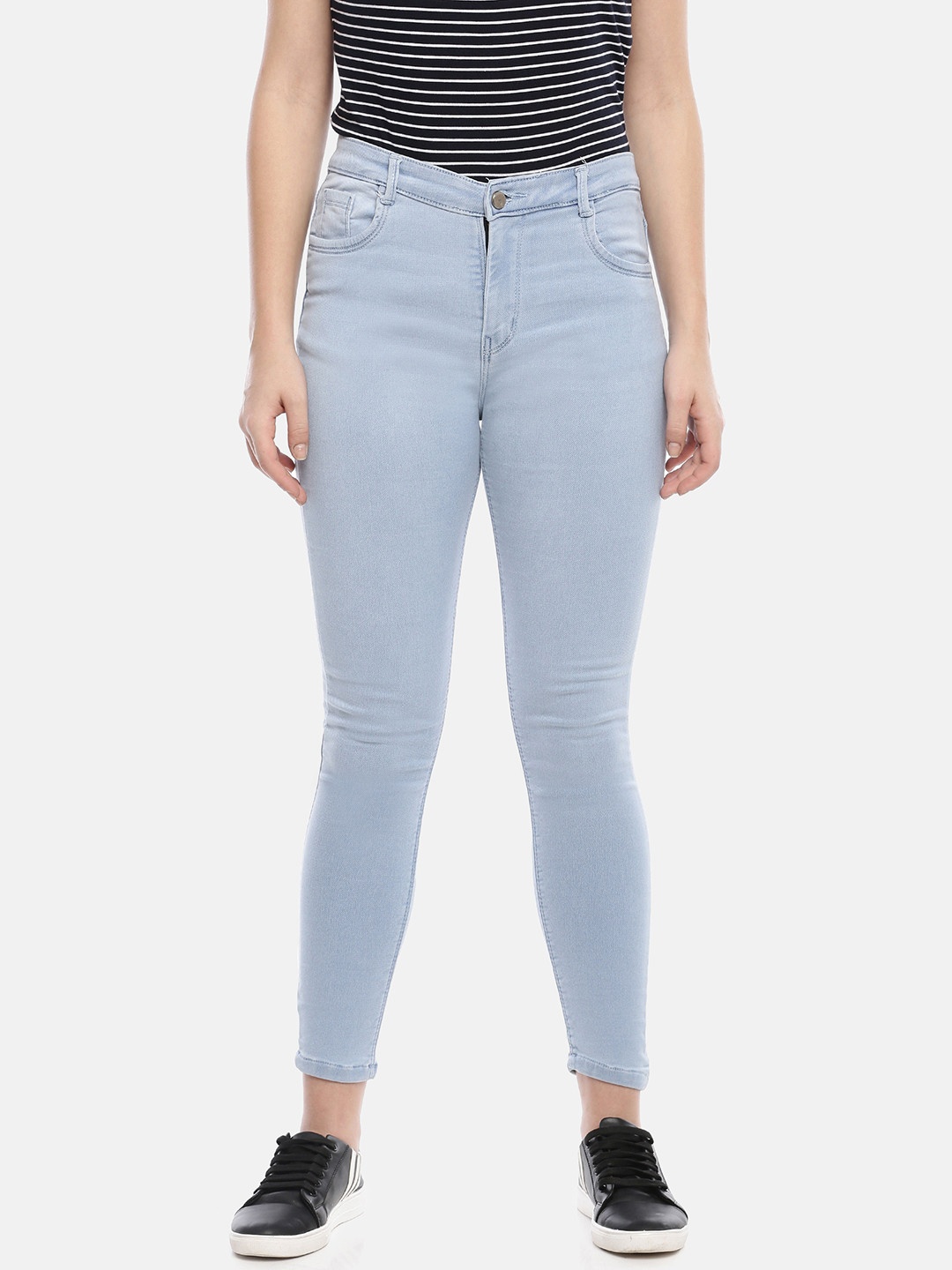

GOLDSTROMS Women Slim Fit Low-Rise Stretchable Clean Look Denim Jeans, Blue