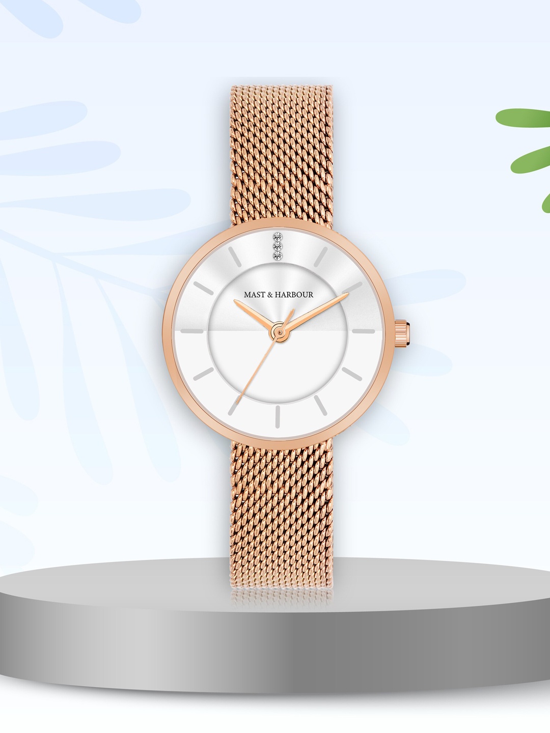 

Mast & Harbour Women Stainless Steel Bracelet Style Analogue Watch MH-5702, Silver
