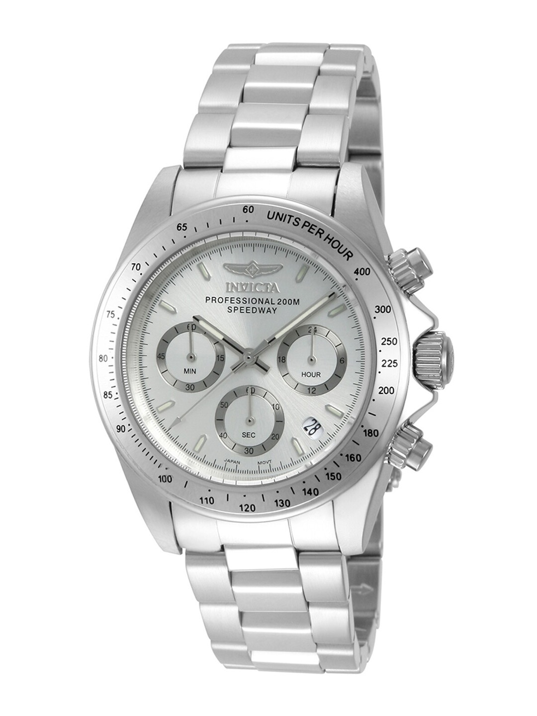 

Invicta Men Dial & Stainless Steel Straps Reset Time Analogue Motion Powered Watch 14381, Silver