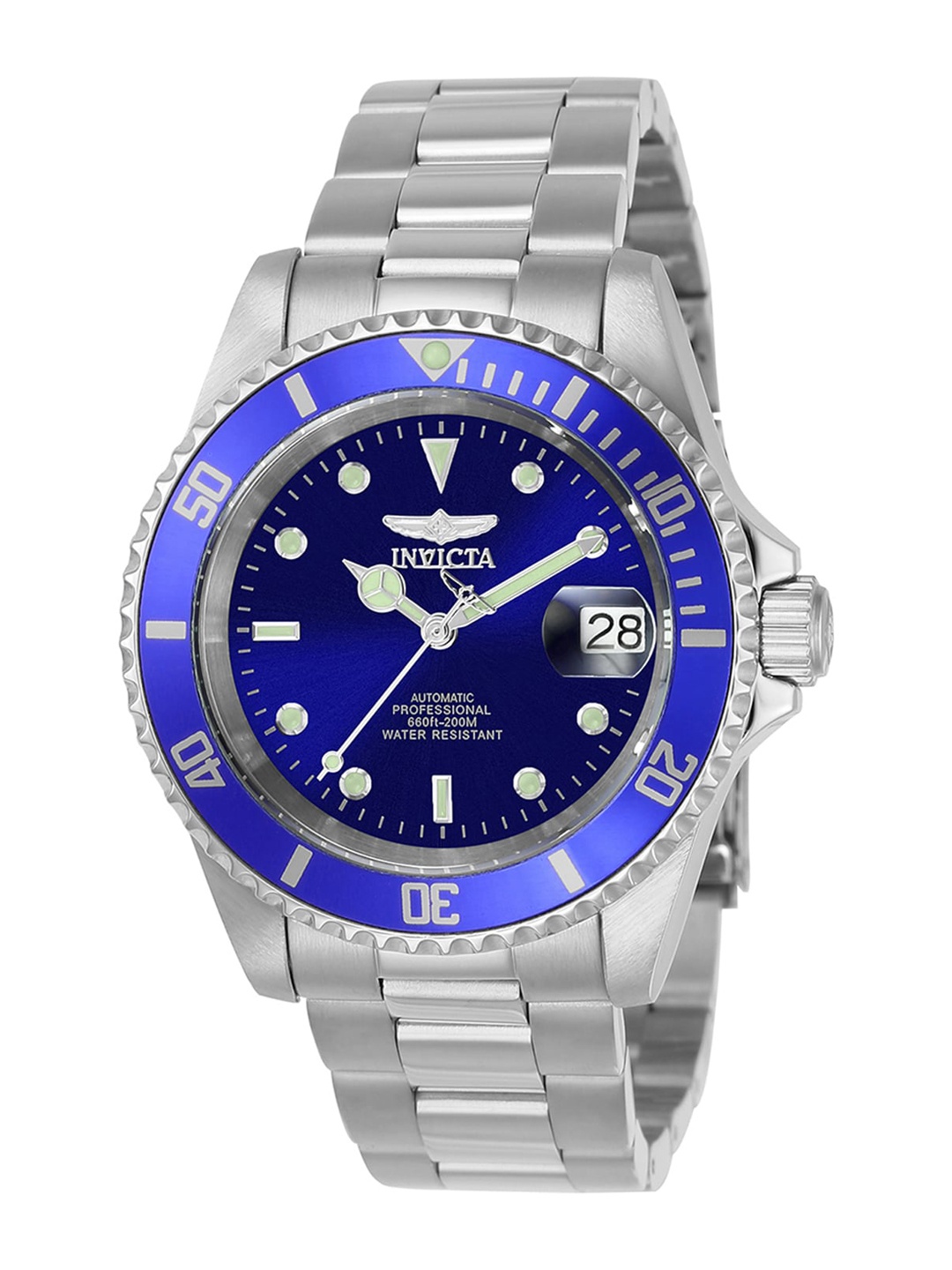 

Invicta Pro Diver Men Bracelet Style Strap Analogue Automatic Motion Powered Watch 9094OB, Blue