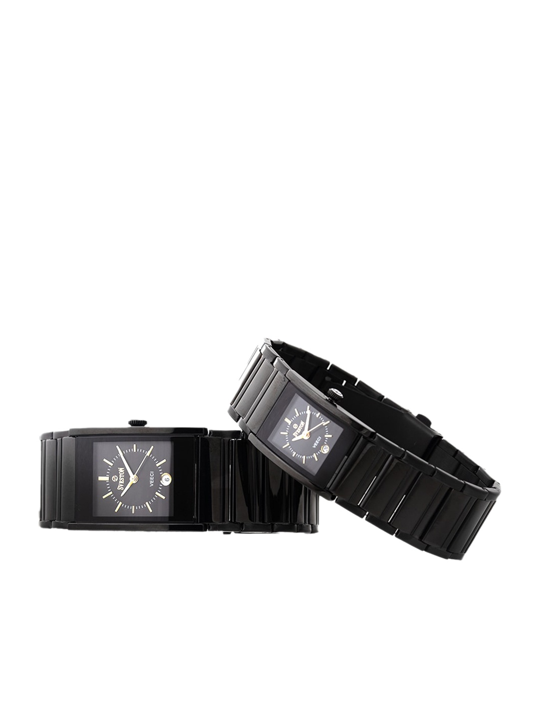 

SVESTON His & Her Textured Dial & Bracelet Style Straps Analogue Watch SV-7469CB3, Black